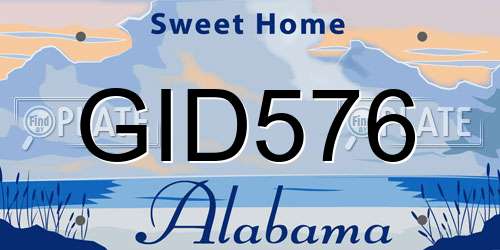 GID576 Alabama License Plate