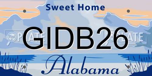 GIDB26 Alabama License Plate