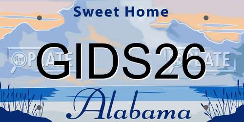 GIDS26 Alabama License Plate