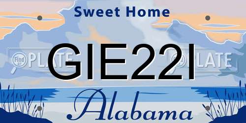 GIE22I Alabama License Plate