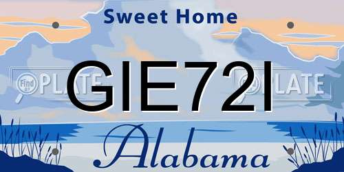 GIE72I Alabama License Plate