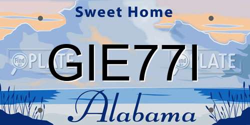 GIE77I Alabama License Plate