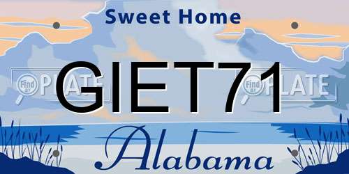 GIET71 Alabama License Plate