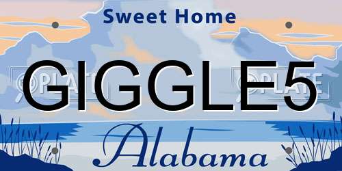 GIGGLE5 Alabama License Plate