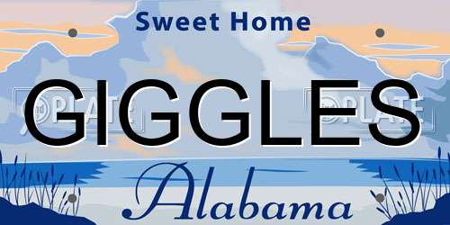 GIGGLES Alabama License Plate