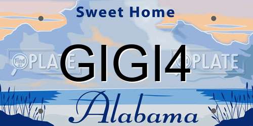 GIGI4 Alabama License Plate