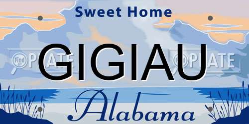 GIGIAU Alabama License Plate