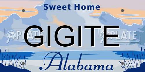 GIGITE Alabama License Plate