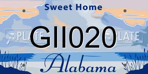 GII020 Alabama License Plate