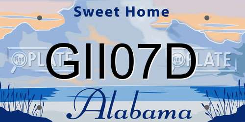 GII07D Alabama License Plate