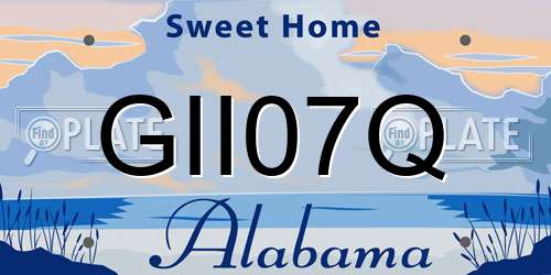 GII07Q Alabama License Plate