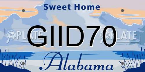 GIID70 Alabama License Plate