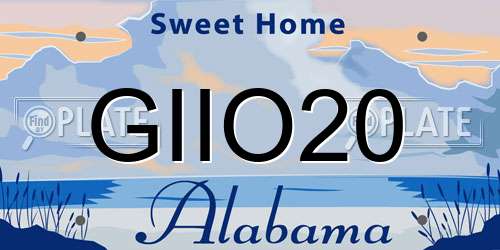 GIIO20 Alabama License Plate