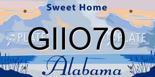 GIIO70 Alabama License Plate
