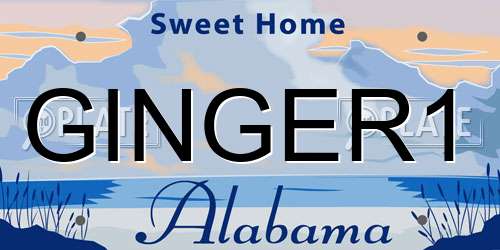 GINGER1 Alabama License Plate