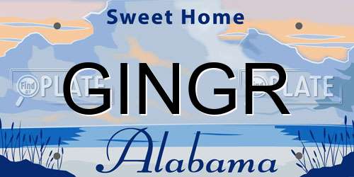 GINGR Alabama License Plate