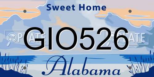 GIO526 Alabama License Plate