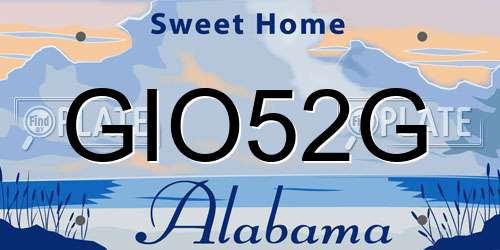 GIO52G Alabama License Plate