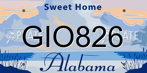 GIO826 Alabama License Plate