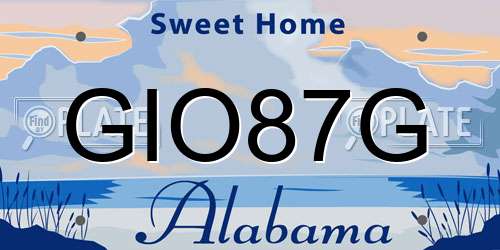 GIO87G Alabama License Plate