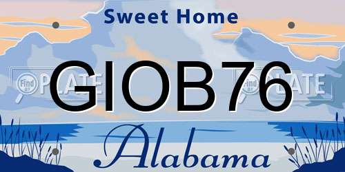GIOB76 Alabama License Plate