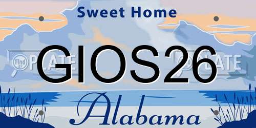 GIOS26 Alabama License Plate
