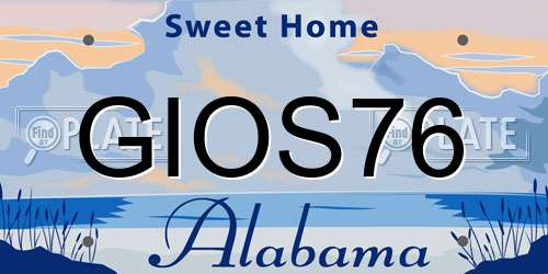 GIOS76 Alabama License Plate