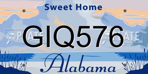 GIQ576 Alabama License Plate