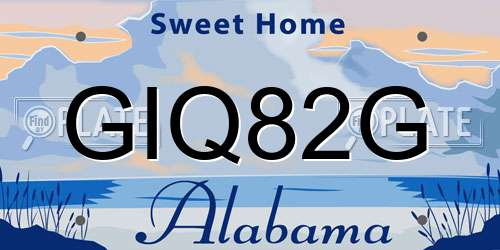 GIQ82G Alabama License Plate