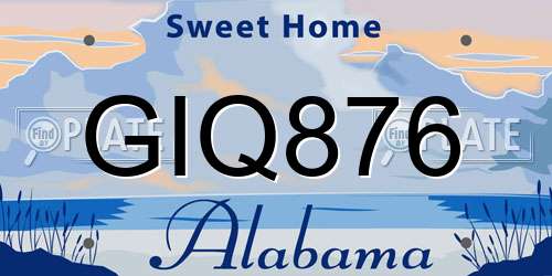 GIQ876 Alabama License Plate