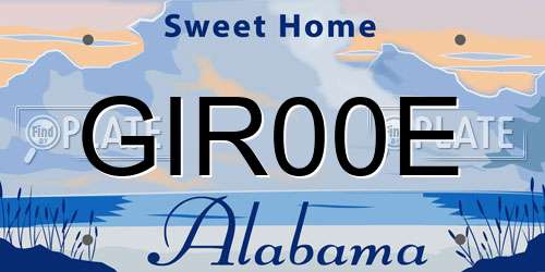 GIR00E Alabama License Plate