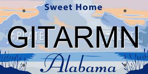 GITARMN Alabama License Plate