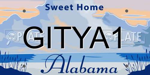 GITYA1 Alabama License Plate