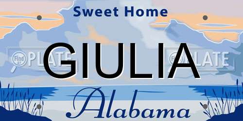 GIULIA Alabama License Plate