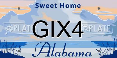 GIX4 Alabama License Plate