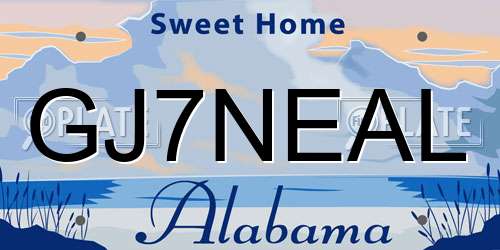 GJ7NEAL Alabama License Plate