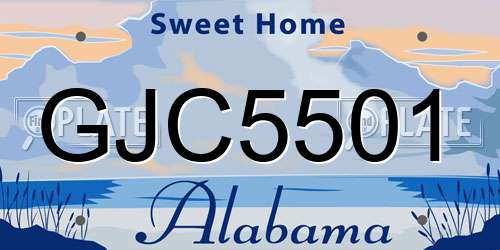 GJC5501 Alabama License Plate