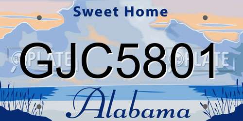 GJC5801 Alabama License Plate