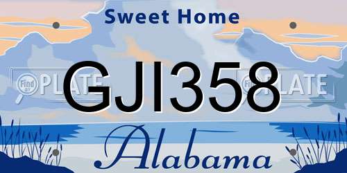 GJI358 Alabama License Plate
