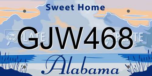 GJW468 Alabama License Plate