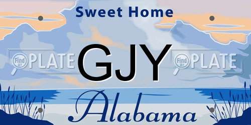 GJY Alabama License Plate