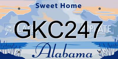 GKC247 Alabama License Plate