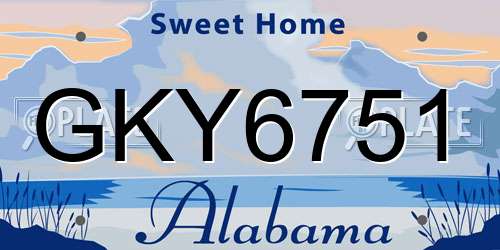 GKY6751 Alabama License Plate