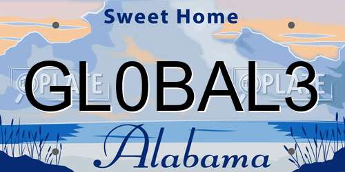 GL0BAL3 Alabama License Plate