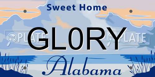 GL0RY Alabama License Plate