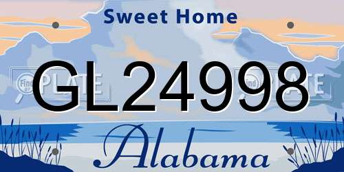 GL24998 Alabama License Plate