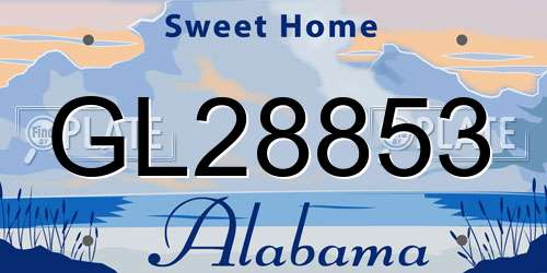 GL28853 Alabama License Plate
