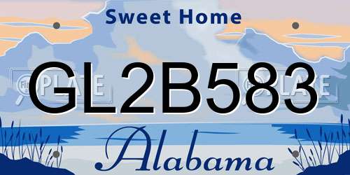 GL2B583 Alabama License Plate