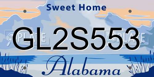 GL2S553 Alabama License Plate