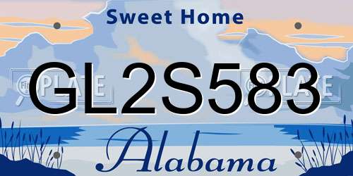GL2S583 Alabama License Plate